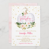 Little Pumpkin Pink Floral Baby Dusche Einladung (Vorne/Hinten)