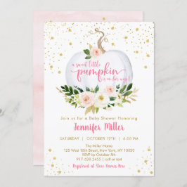 Little Pumpkin Pink Floral Baby Dusche Einladung