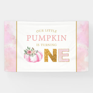 Little Pumpkin Pink Floral Fall Girl 1. Geburtstag Banner
