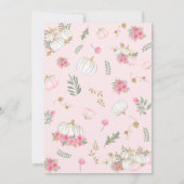 Little Pumpkin Pink Floral Girl Babydusche Einladung (Rückseite)