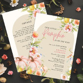 Little Pumpkin Pink Floral Kinderdusche Einladung