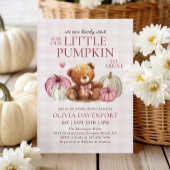 Little Pumpkin Pink Gingham Fall Girl Babydusche Einladung