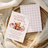 Little Pumpkin Pink Gingham Fall Girl Babydusche Einladung