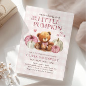Little Pumpkin Pink Gingham Fall Girl Babydusche Einladung