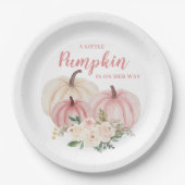 Little Pumpkin Pink Girl Babydusche Pappteller (Vorderseite)