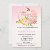 Little Pumpkin Pink Girls Kinderdusche Einladung (Vorderseite)