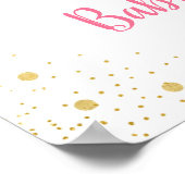 Little Pumpkin Pink Gold Baby Dusche Willkommen Poster (Ecke)