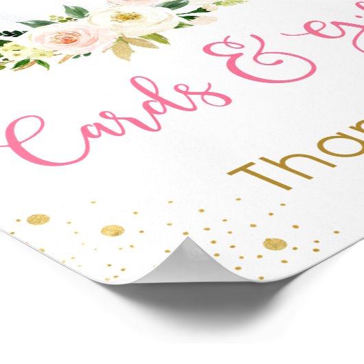 Little Pumpkin Pink Gold Cards & Gifts Zeichen Poster (Ecke)