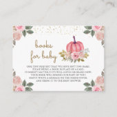 Little Pumpkin Pink Gold Floral Book Request Begleitkarte (Vorderseite)