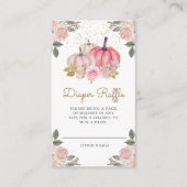 Little Pumpkin Pink Gold Floral Diaper Raffle Begleitkarte (Vorderseite)