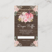 Little Pumpkin Pink Gold Floral Wood Diaper Raffle Begleitkarte (Vorderseite)