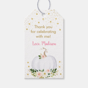 Little Pumpkin Pink Gold Geburtstag Geschenkanhänger