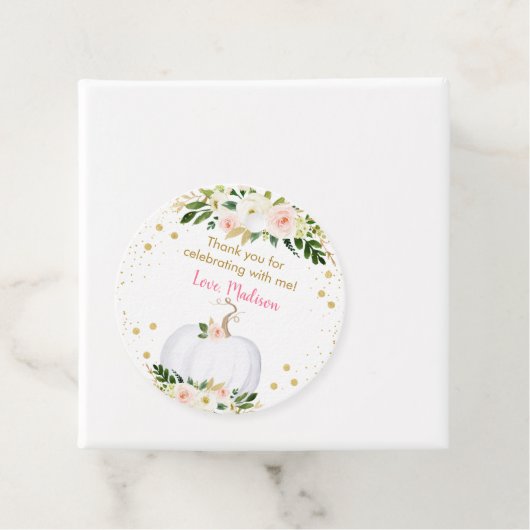 Little Pumpkin Pink Gold Geburtstag Geschenkanhänger (Beispiel)