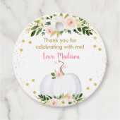 Little Pumpkin Pink Gold Geburtstag Geschenkanhänger (Vorderseite)