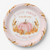 Little Pumpkin Pink Herbst Mädchen Babydusche Pappteller (Vorderseite)