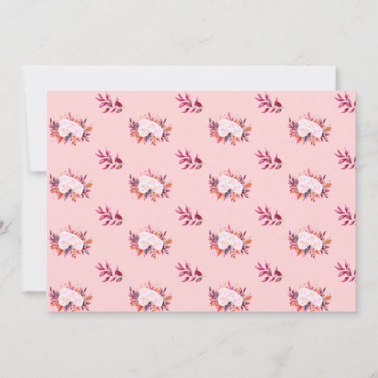 Little Pumpkin Pink Roses Herbstlaubs 1. Geburtsta Einladung (Rückseite)