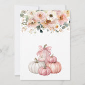 Little Pumpkin Pink Stack Fall Floral Baby Dusche Einladung (Rückseite)