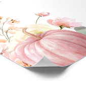 Little Pumpkin Pink Stack Fall Floral Baby Dusche Poster (Ecke)