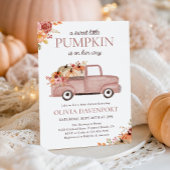 Little Pumpkin Pink Truck Fall Girl Babydusche Einladung