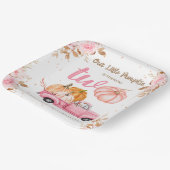 Little Pumpkin Pink Truck Girl Herbst 2. Geburtsta Pappteller (Gewinkelt)