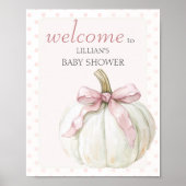 Little Pumpkin Polka Dots Baby Dusche Willkommen Poster (Vorne)