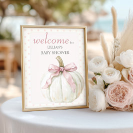 Little Pumpkin Polka Dots Baby Dusche Willkommen Poster