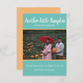 Little Pumpkin Pregnancy Announcement Card (Vorne/Hinten)
