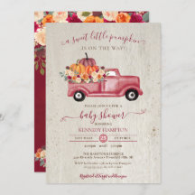 Little Pumpkin Red Fall Lieferwagen Truck Baby Sho