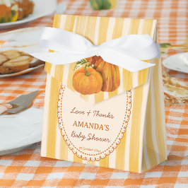 Little pumpkin retro stripes baby shower monogram geschenkschachtel