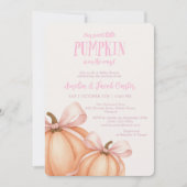 Little Pumpkin, rosa Bug, Coquette Babydusche Einladung (Vorderseite)