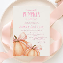 Little Pumpkin, rosa Bug, Coquette Babydusche Einladung