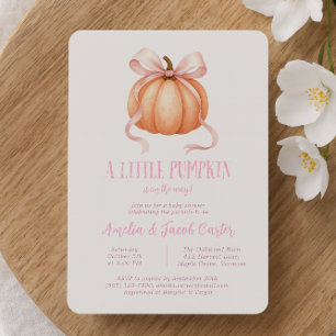 Little Pumpkin, rosa Bug, Coquette Babydusche I Einladung
