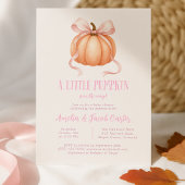 Little Pumpkin, rosa Bug, Coquette Babydusche I Einladung