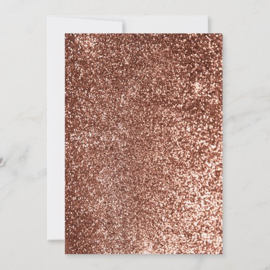 Little Pumpkin Rose Gold Glitzer Fall Baby Dusche Einladung (Rückseite)