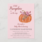Little Pumpkin Rustic Autumn Baby Showcard Postcar Postkarte (Vorderseite)