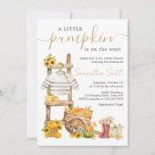 Little Pumpkin Rustic Baby Dusche Einladung (Vorderseite)