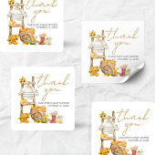 Little Pumpkin Rustic Baby Dusche Quadratischer Aufkleber