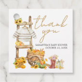 Little Pumpkin Rustic Baby Shower Square Geschenkanhänger (Vorderseite)