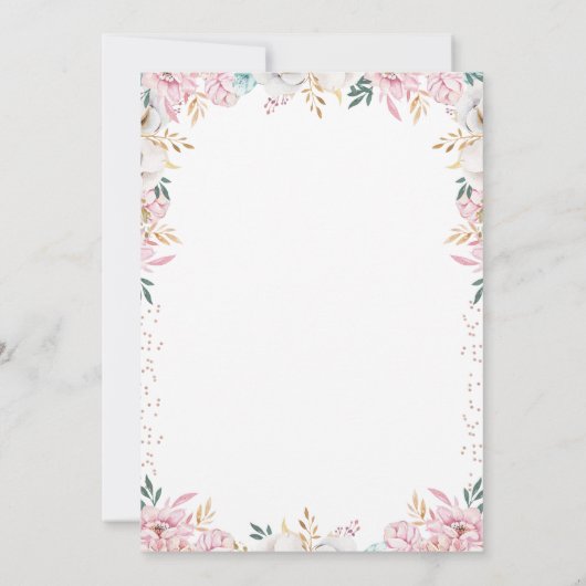 Little Pumpkin Rustic Cotton Floral ersten Geburts Einladung (Rückseite)