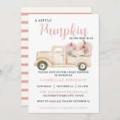 Little Pumpkin Rustic Fall Baby Dusche Einladung (Vorne/Hinten)