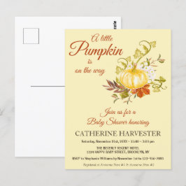 Little Pumpkin Rustic Fall Baby Dusche Einladung Postkarte
