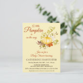 Little Pumpkin Rustic Fall Baby Dusche Einladung Postkarte (Stehend Vorderseite)