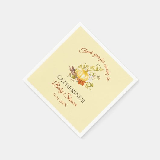 Little Pumpkin Rustic Fall Baby Dusche Serviette (Ecke)