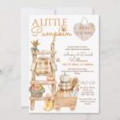 Little Pumpkin Rustic Farm Fall Baby Dusche Einladung (Vorderseite)