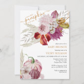 Little Pumpkin Rustic Floral Baby Brunch Einladung (Vorderseite)