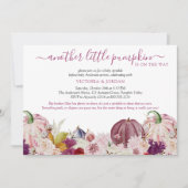 Little Pumpkin Rustic Floral Baby Sprinkle Einladung (Vorderseite)