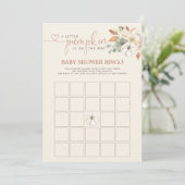 Little Pumpkin Rustic Floral Bingo Shower Games Einladung (Stehend Vorderseite)