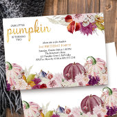 Little Pumpkin Rustic Floral Girls Geburtstag Einladung