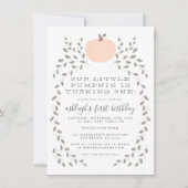 Little Pumpkin Rustic Girl's First Birthday Party Einladung (Vorderseite)