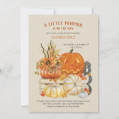 Little Pumpkin Rustic Halloween Baby Dusche Einladung (Vorderseite)